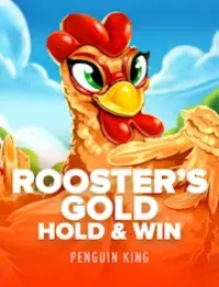 roosters gold hold and win slot logo